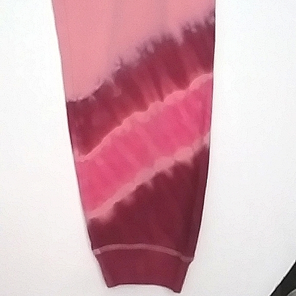 Tie-Dyed Mauve Sweatpants with Drawstring cord (no elastic) with Cuffs W 12-14 - Picture 2 of 8